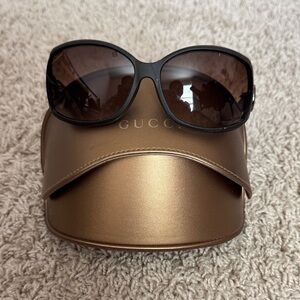 Gucci Black Sunglasses with Bronze Case